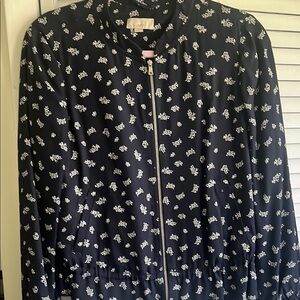 LOFT Navy Patterned Women's Bomber Jacket